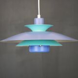 Design lamp by Jeka Metaltryk, Model Volga - Denmark 1970 - Full restored in purple and blue colors