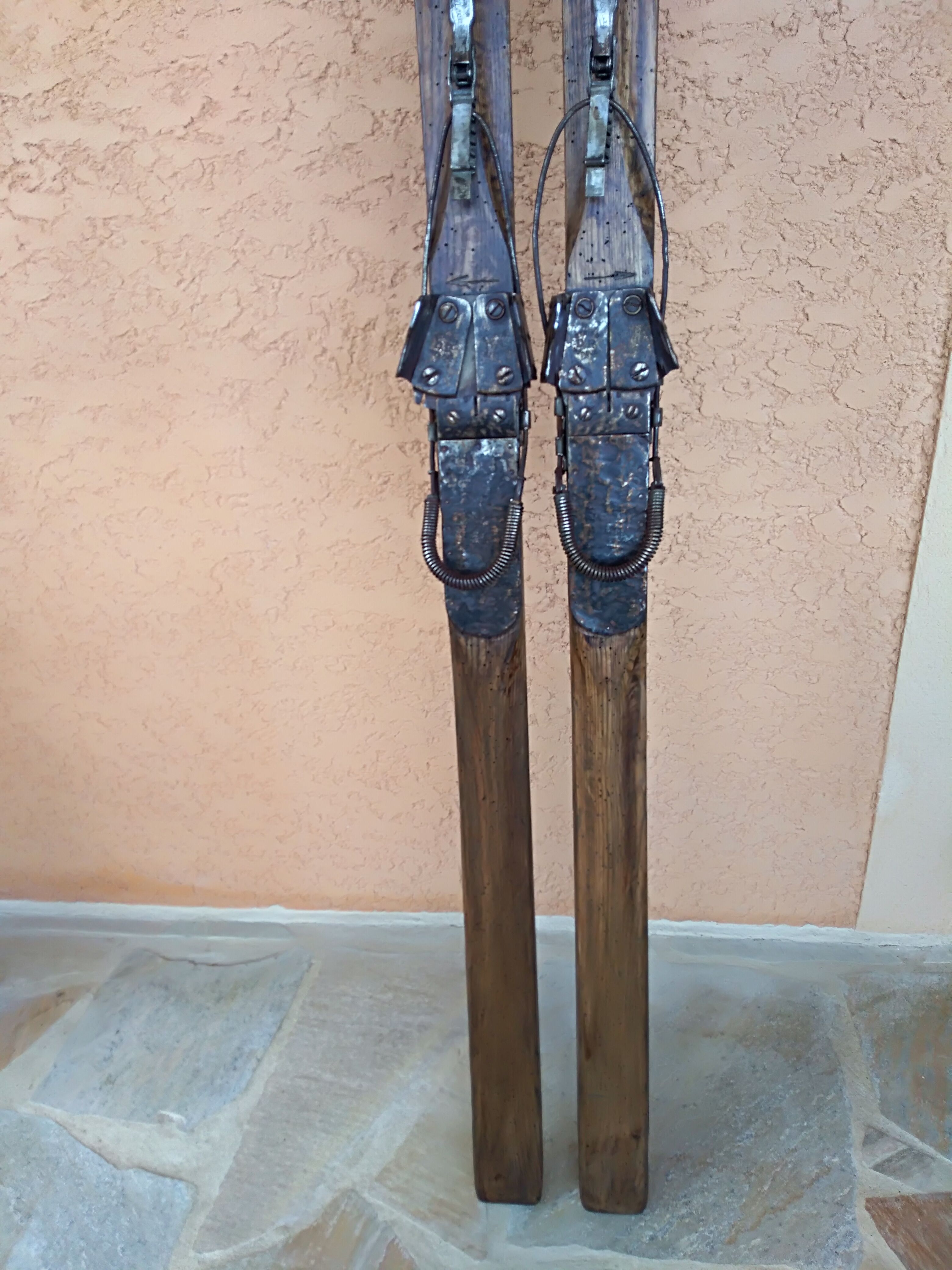 Old pair of skis wood 1900