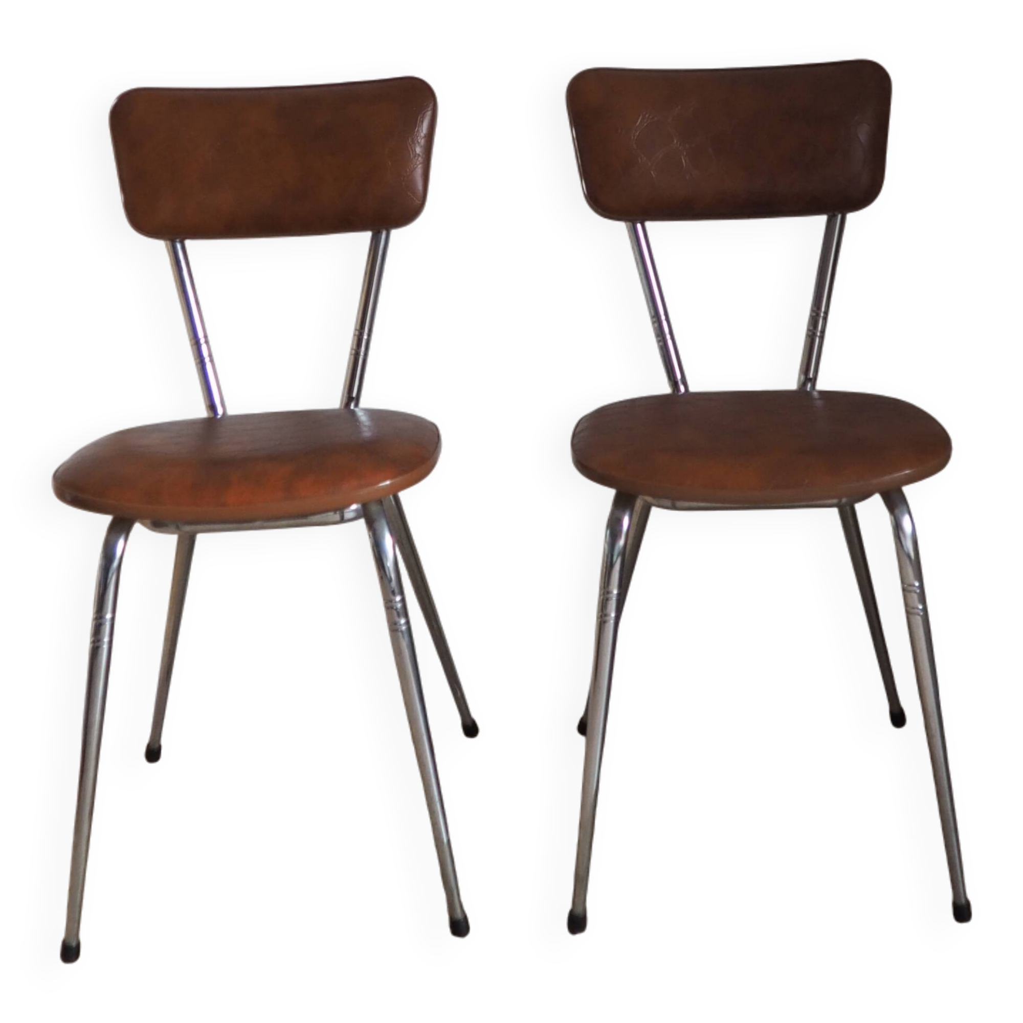 Brown faux leather chair