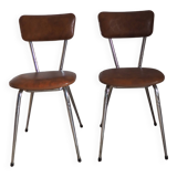 Brown faux leather chair