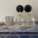 Pair of holophane vintage wall sconces