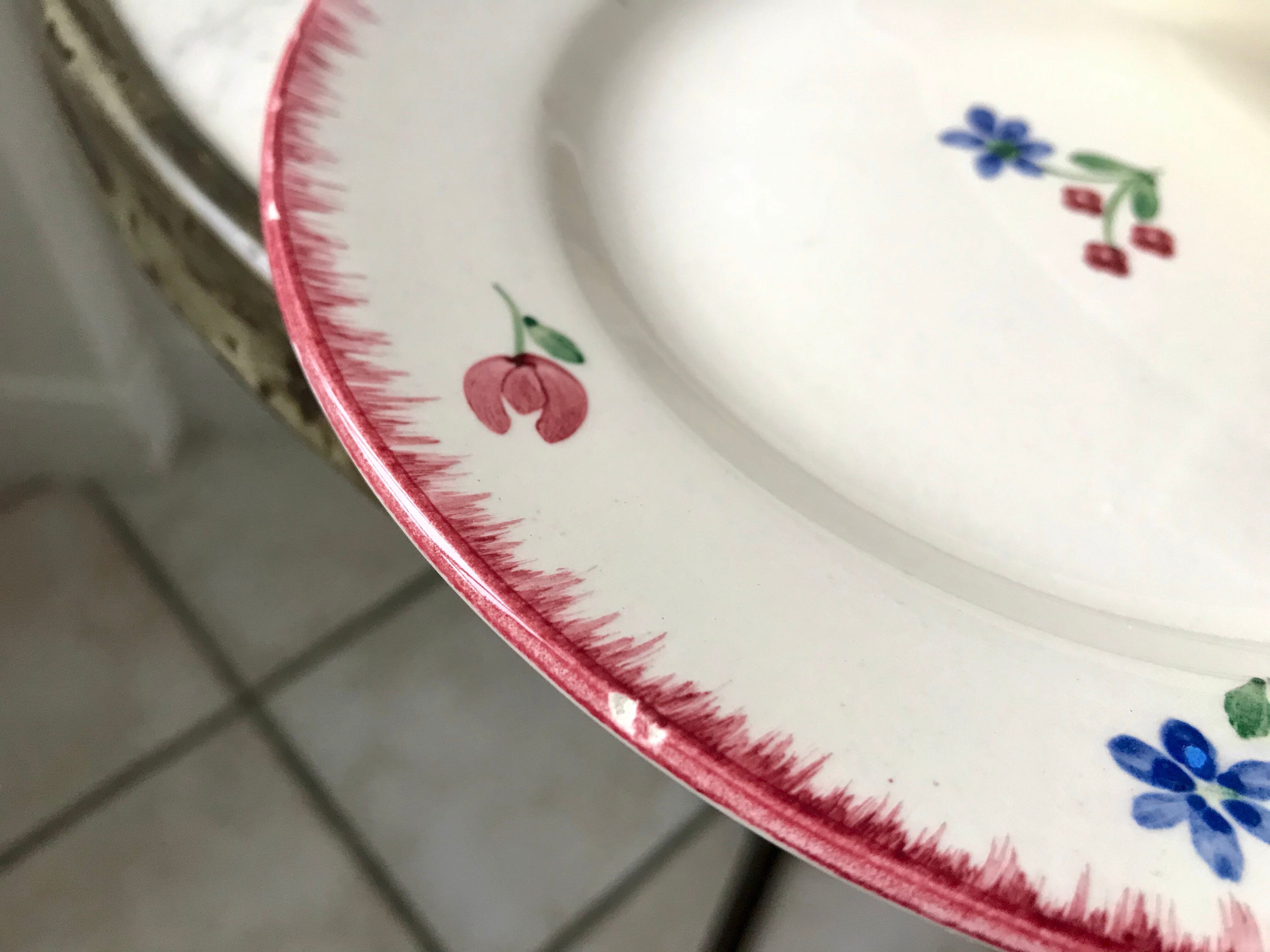 Set of 10 dessert plates badonviller model "dany" years 30-40
