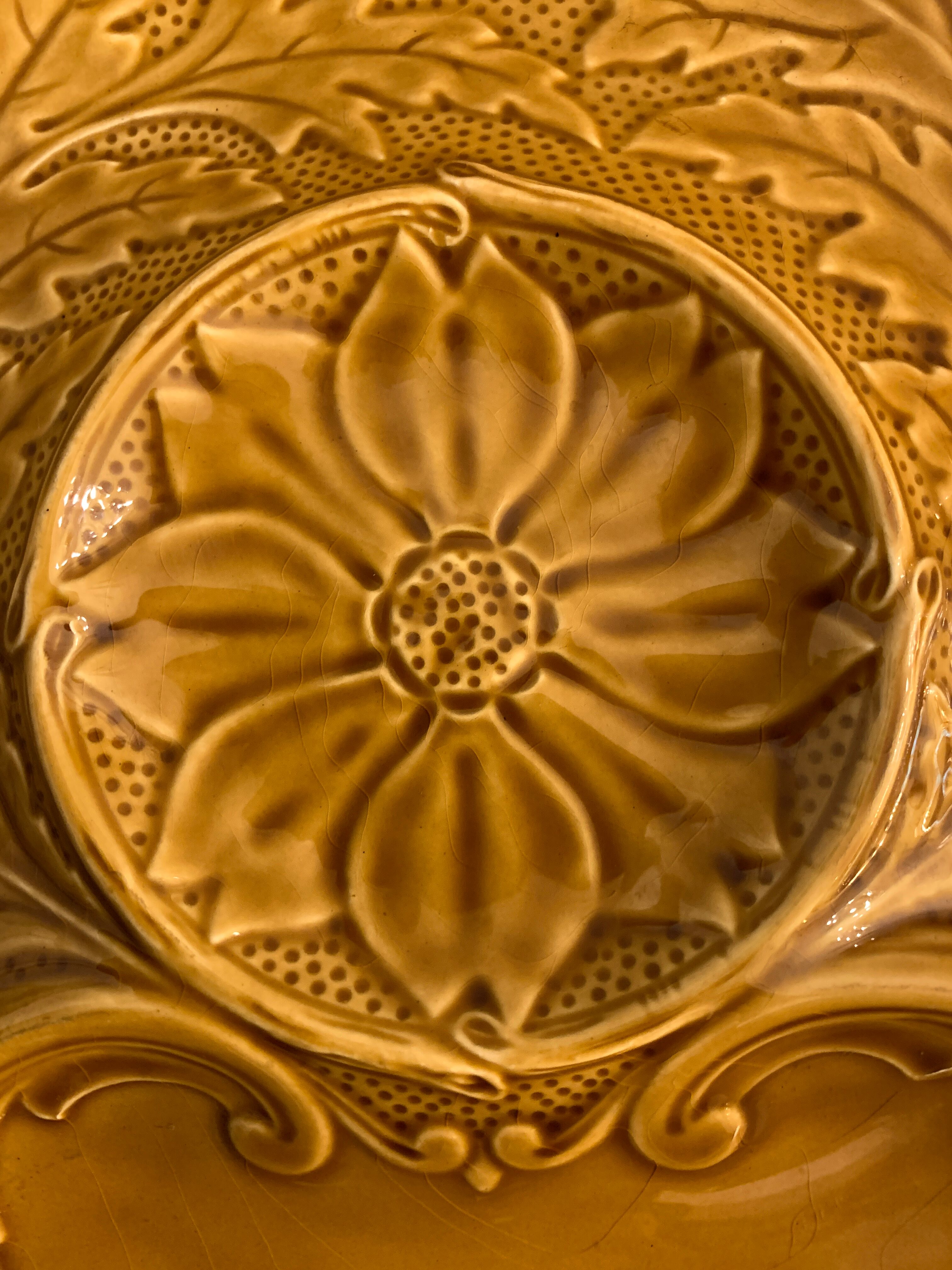 6 plates slurry for artichokes in Gien earthenware, 1960