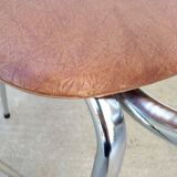 Set of 2 kitchen chairs in imitation leather from the 60s and 70s