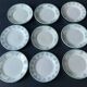 9 Assiettes plates dépareillées Terre de fer tons verts bleus