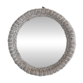 Miroir rond osier, XXème
