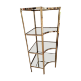 Brass and glass corner shelf
