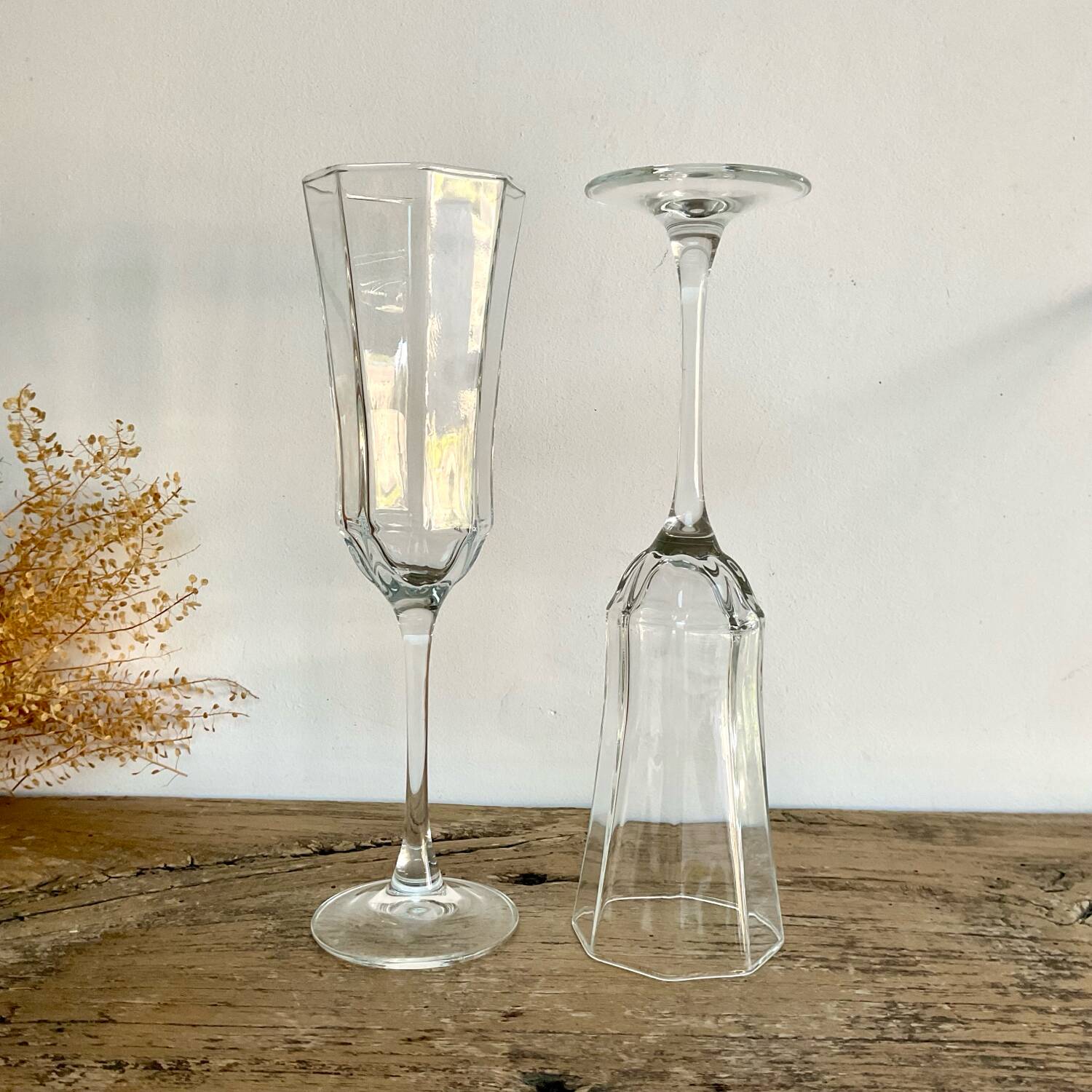 4 flûtes à champagne «octime » LUMINARC France vintage 