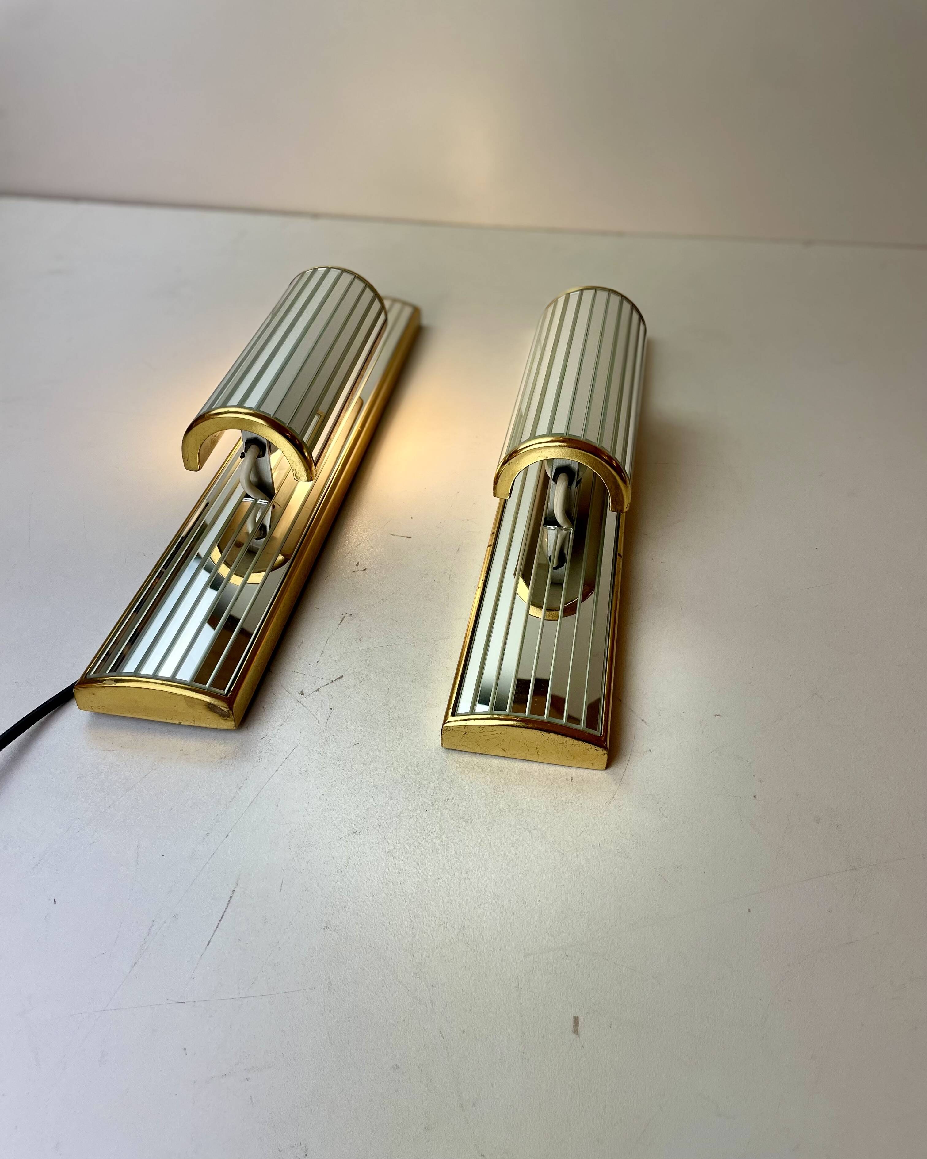 Pair of Mirrored Sconces by Deknudt, 1980s