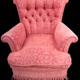Paire anciens fauteuils crapaud