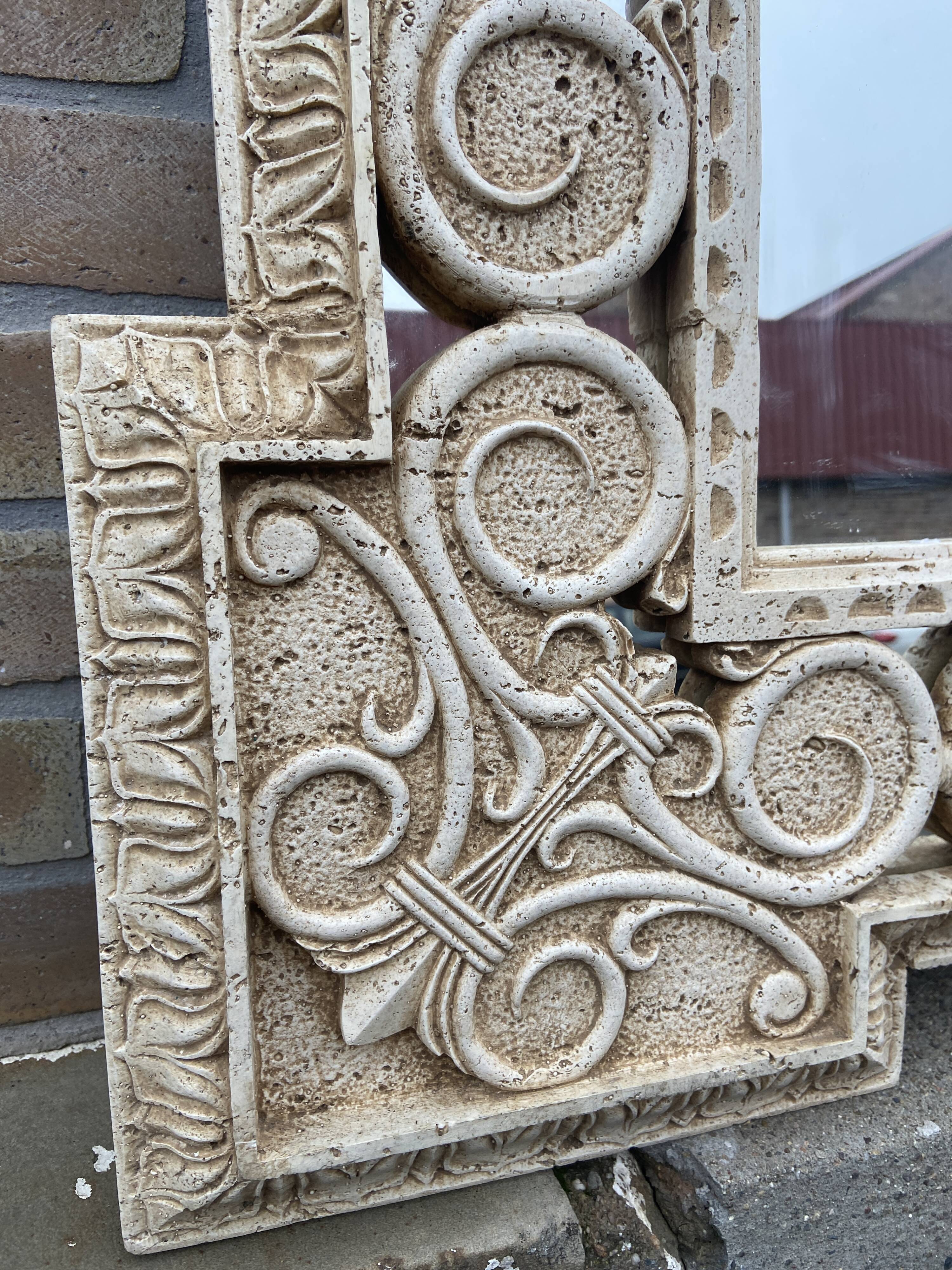 Old mirror mirror vintage mirror style antique travertine from italy