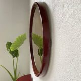 Red lacquered console and its mirror from the 80s