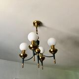 Green and gold directoire chandelier