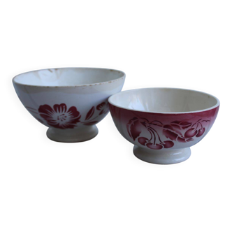 Set of 2 antique ceramic bowls