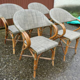 Lot of 4 chairs terrace bistro type "Parisian" brown and beige
