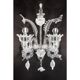 Venetian White and Transparent Floral Murano Glass Wall Sconce