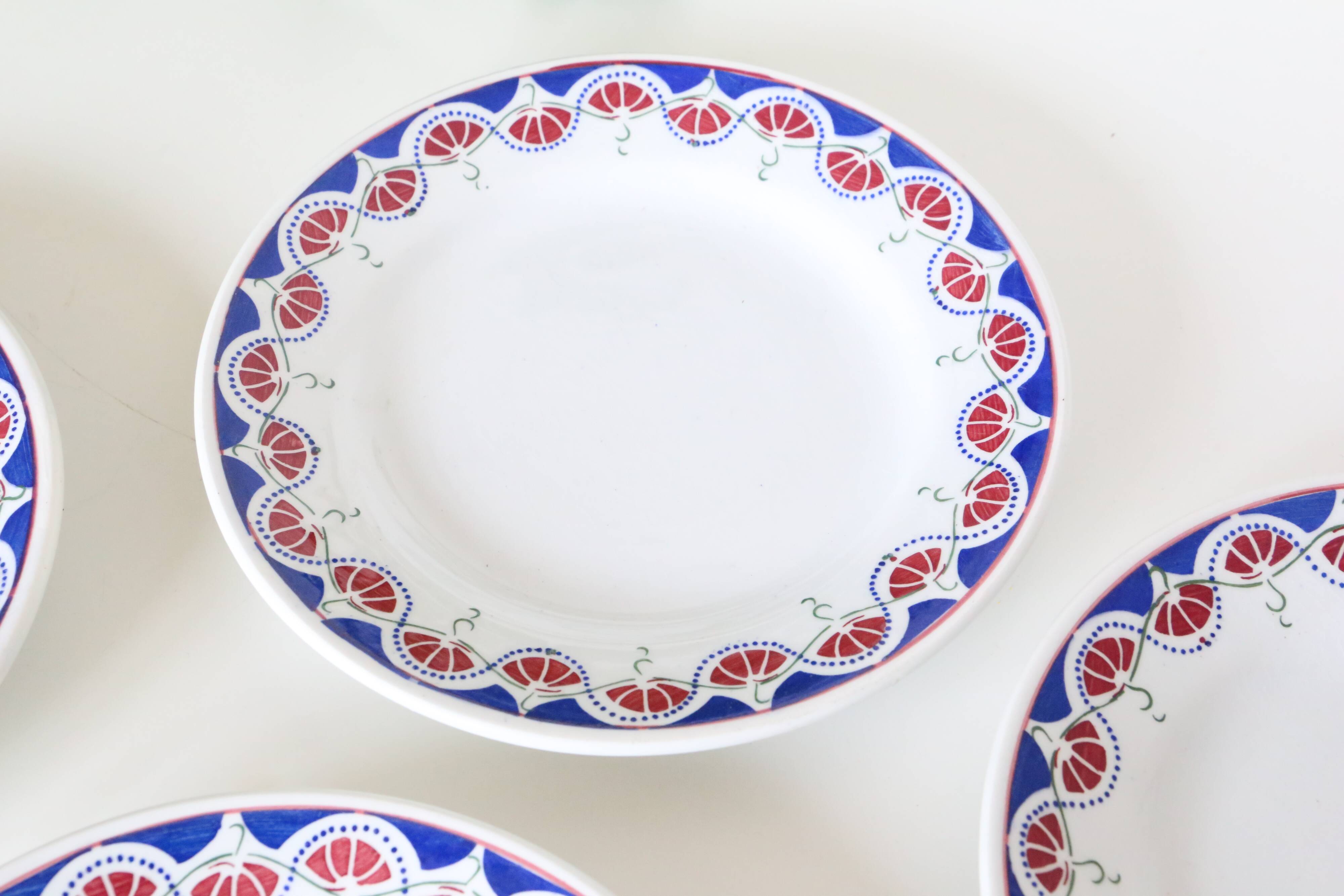 Set of 4 dessert plates, Moulin des Loups