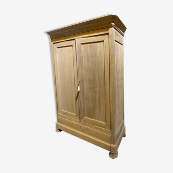 Pickled solid oak cabinet