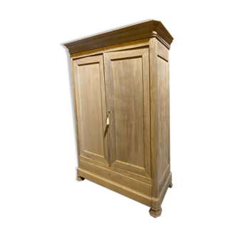 Pickled solid oak cabinet