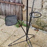 Lampadaire tripode, tablette et porte plantes, vintage, années 50