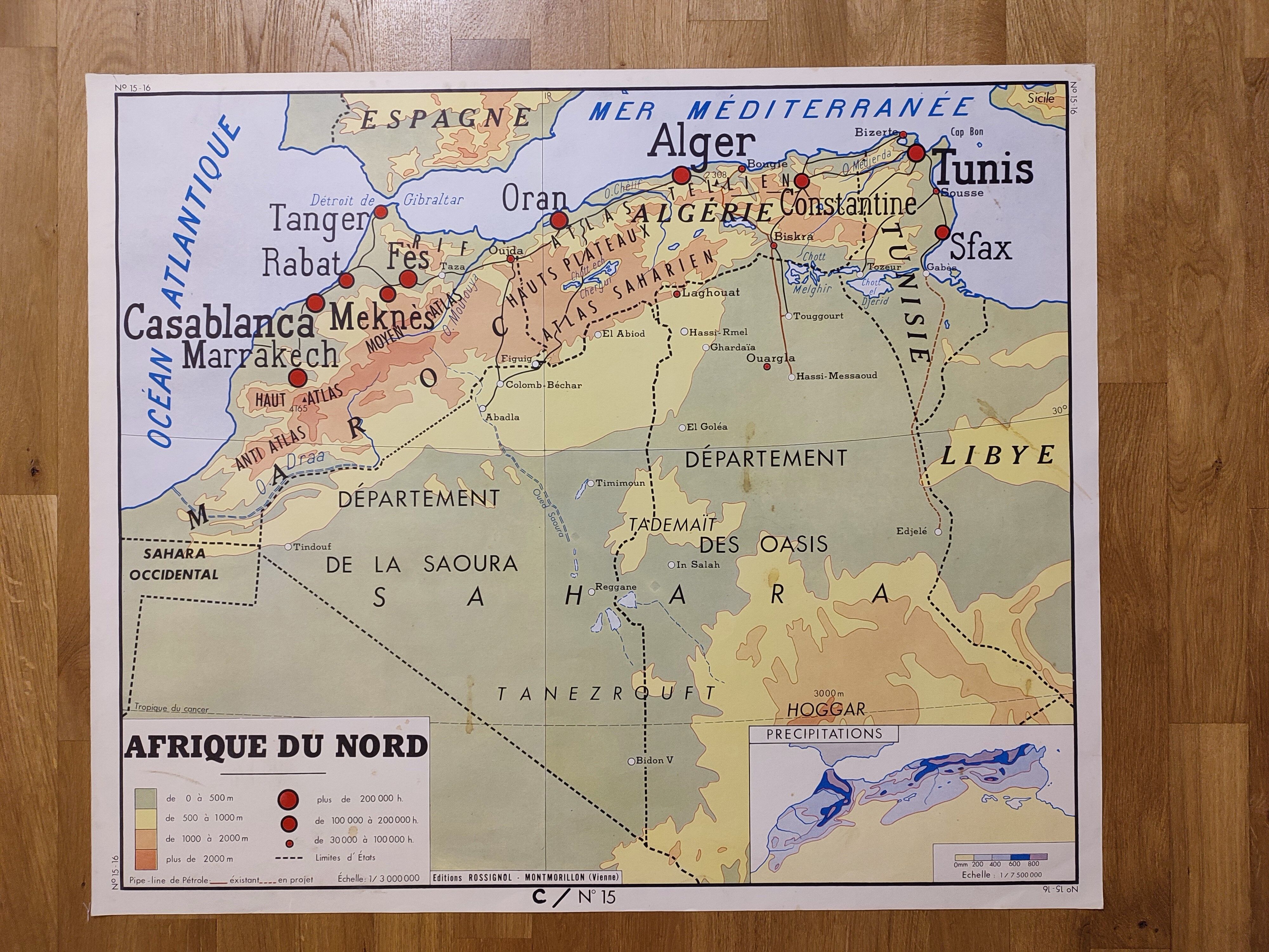School map Algeria Tunisia