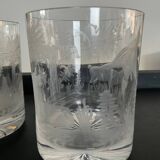 Série de 5 verres à whisky en cristal ciselé