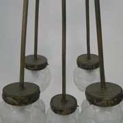 Suspension art déco avec 5 sphères sur 5 tiges