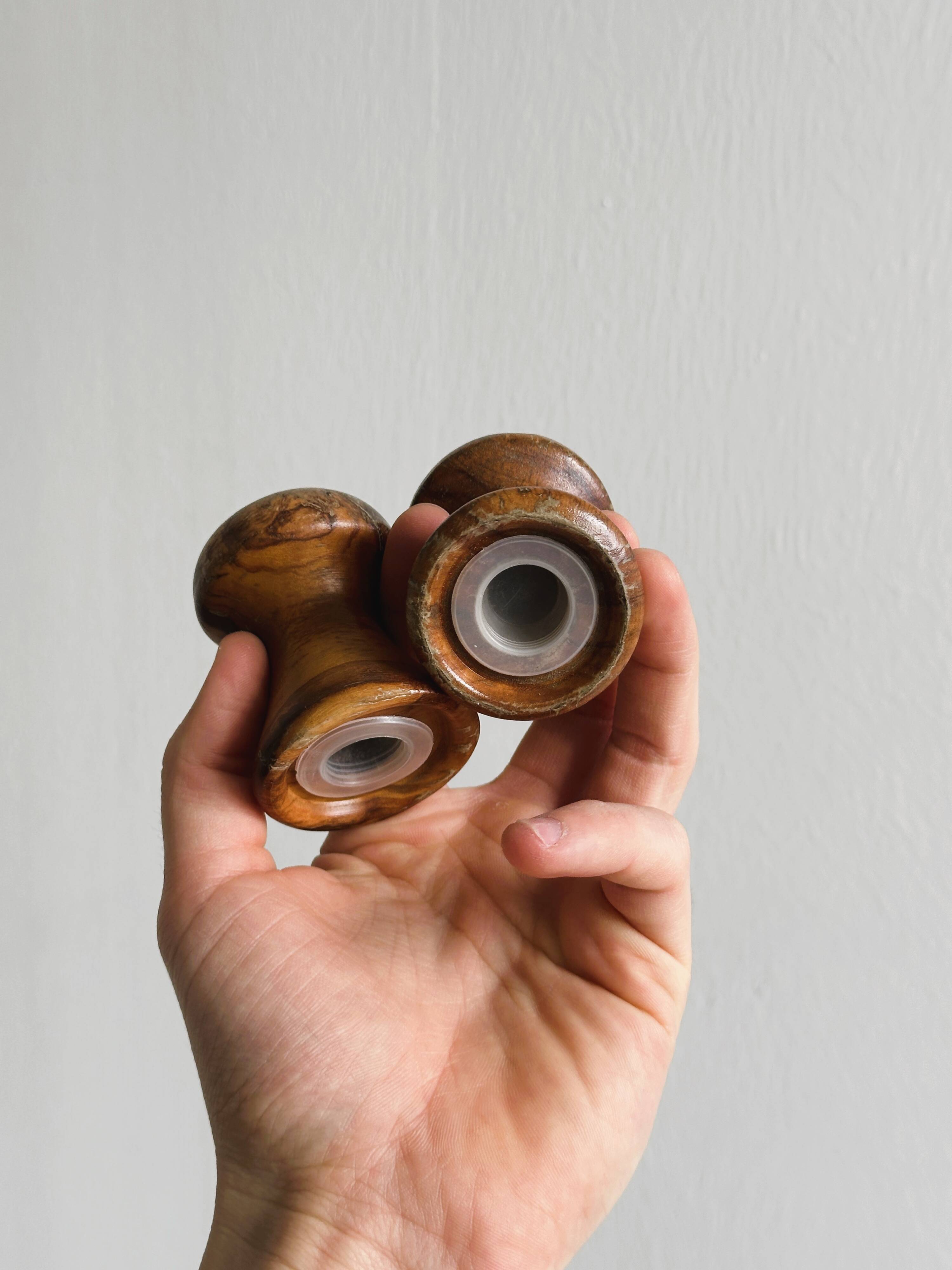 Wooden salt and pepper shakers