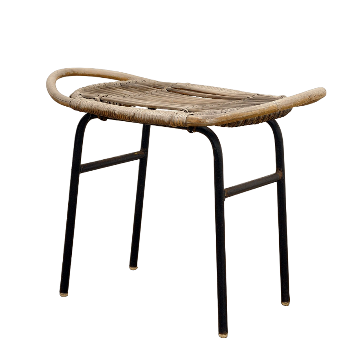 Mid century rattan stool by Alan Fuchs for Uluv 1960´s Czechoslovakia