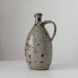 Signed pitcher in vintage speckled stoneware