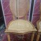 Louis XVI style medallion chairs, canned seat and back