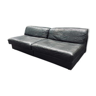 De sede pair of leather armchair