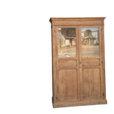 Armoire ancienne vitrée chêne massif brut  Bibliothèque / Vaisselier