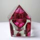 Faceted submerged vase Murano pink glass and crystal from the 1950s-60s.