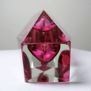 Faceted submerged vase Murano pink glass and crystal from the 1950s-60s.