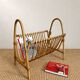 1970s rattan magazine rack