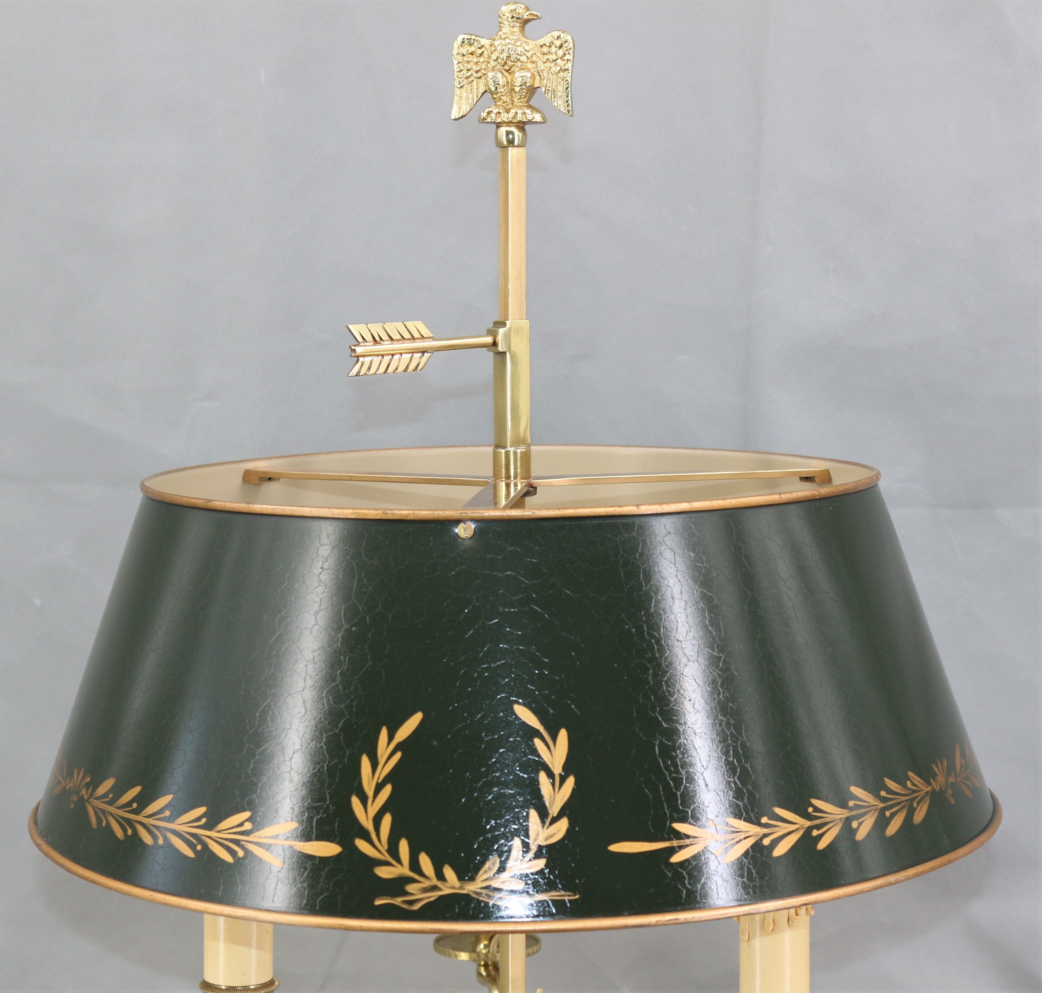 Empire style solid bronze hot water bottle lamp