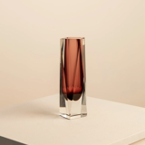 Bordeaux "Diamond" vase by Flavio Poli for Mandruzzato 70's