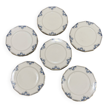 12 assiettes à décor stylisé de style Art déco