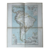 Carte ancienne Amérique du Sud 67x54cm