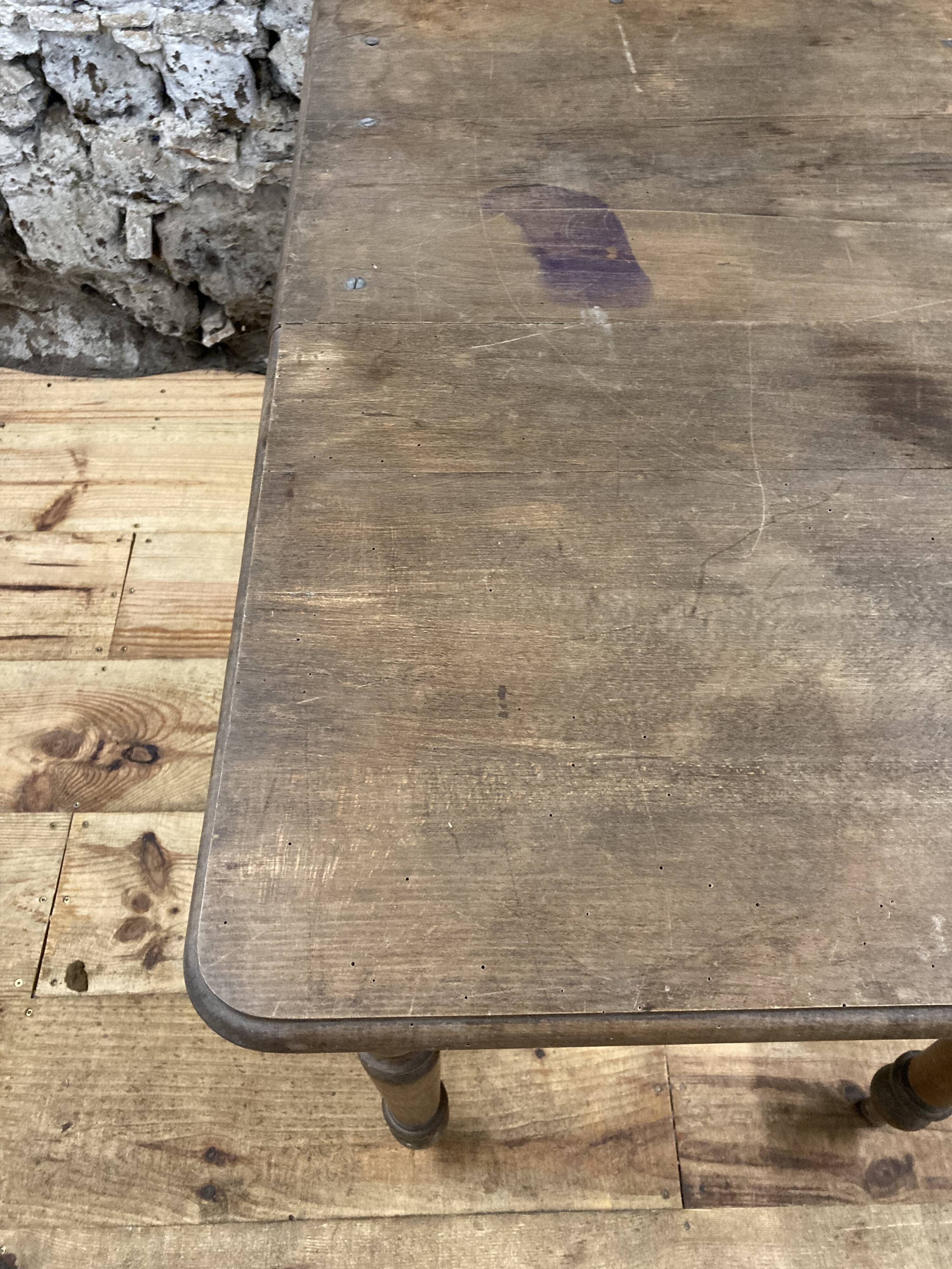 Rectangular wooden farmhouse table turned 90cm or old desk