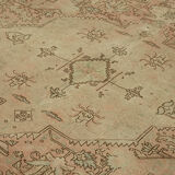 Hand-knotted persian antique 1970s 250 cm x 327 cm beige wool carpet