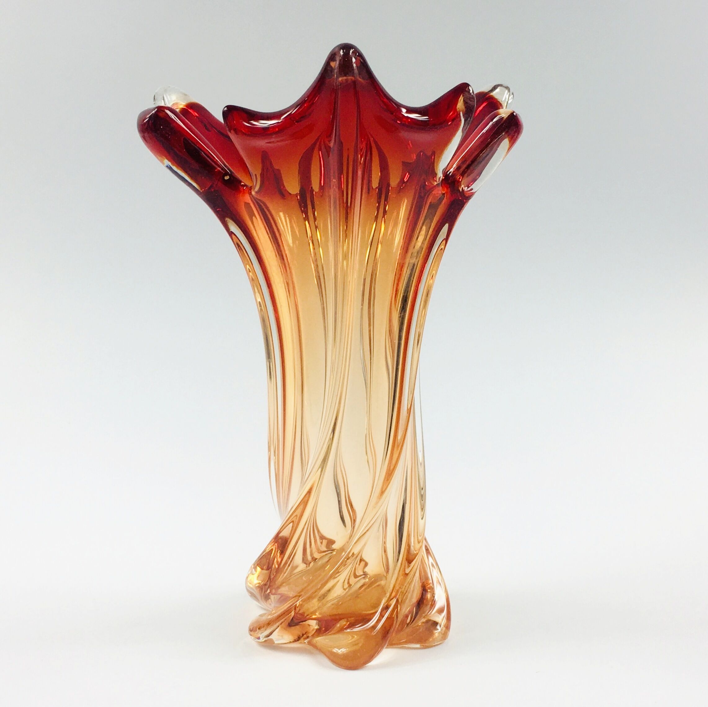Large Twisted Murano Glass Vase, Italy, 1960s
