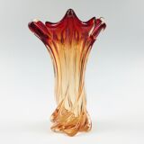 Vase en verre de Murano torsadé Italie années 1960