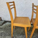 Serie de 3 chaises bistrot 1950