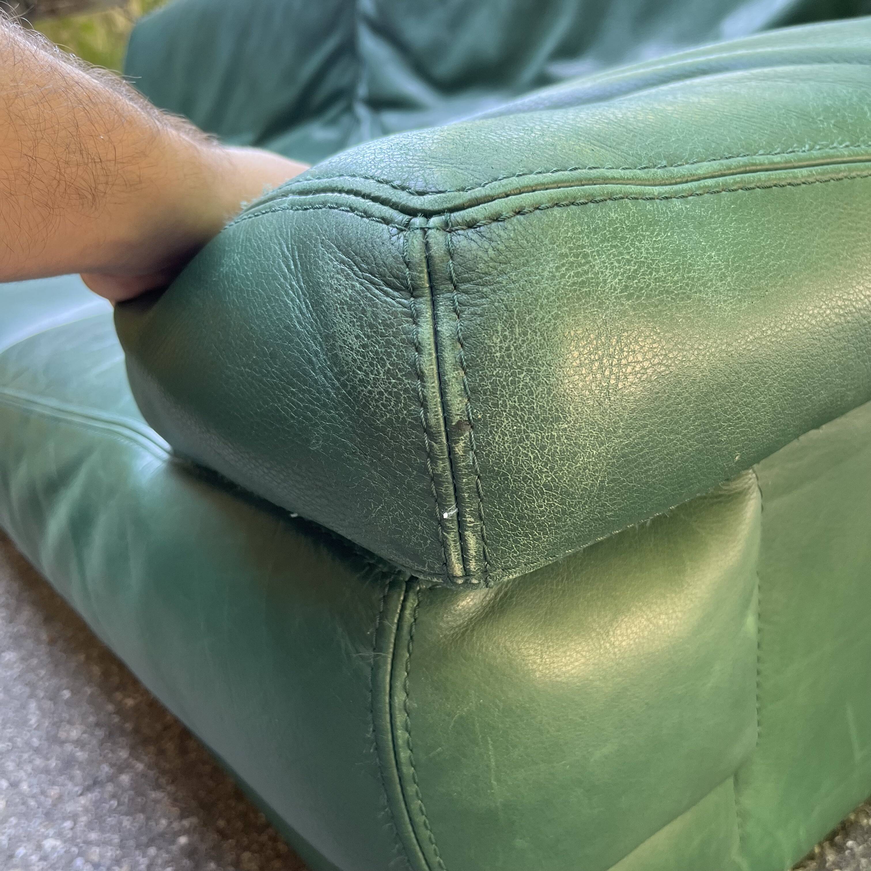 Roche Bobois living room green leather made in Italy