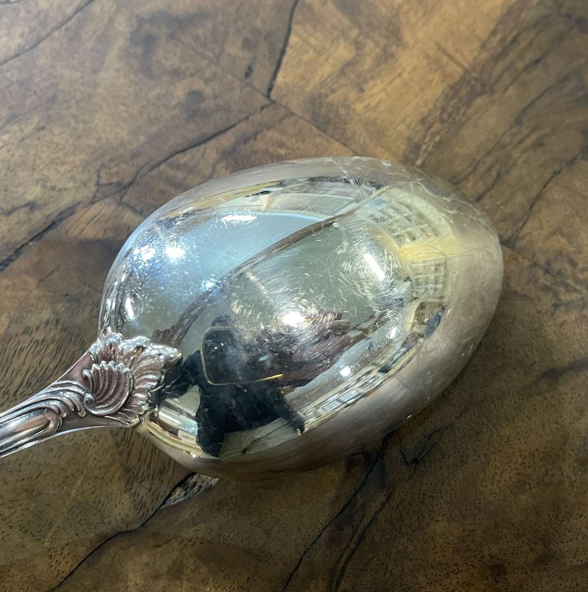 Series of 12 Christofle model Marly dessert spoons in silver metal