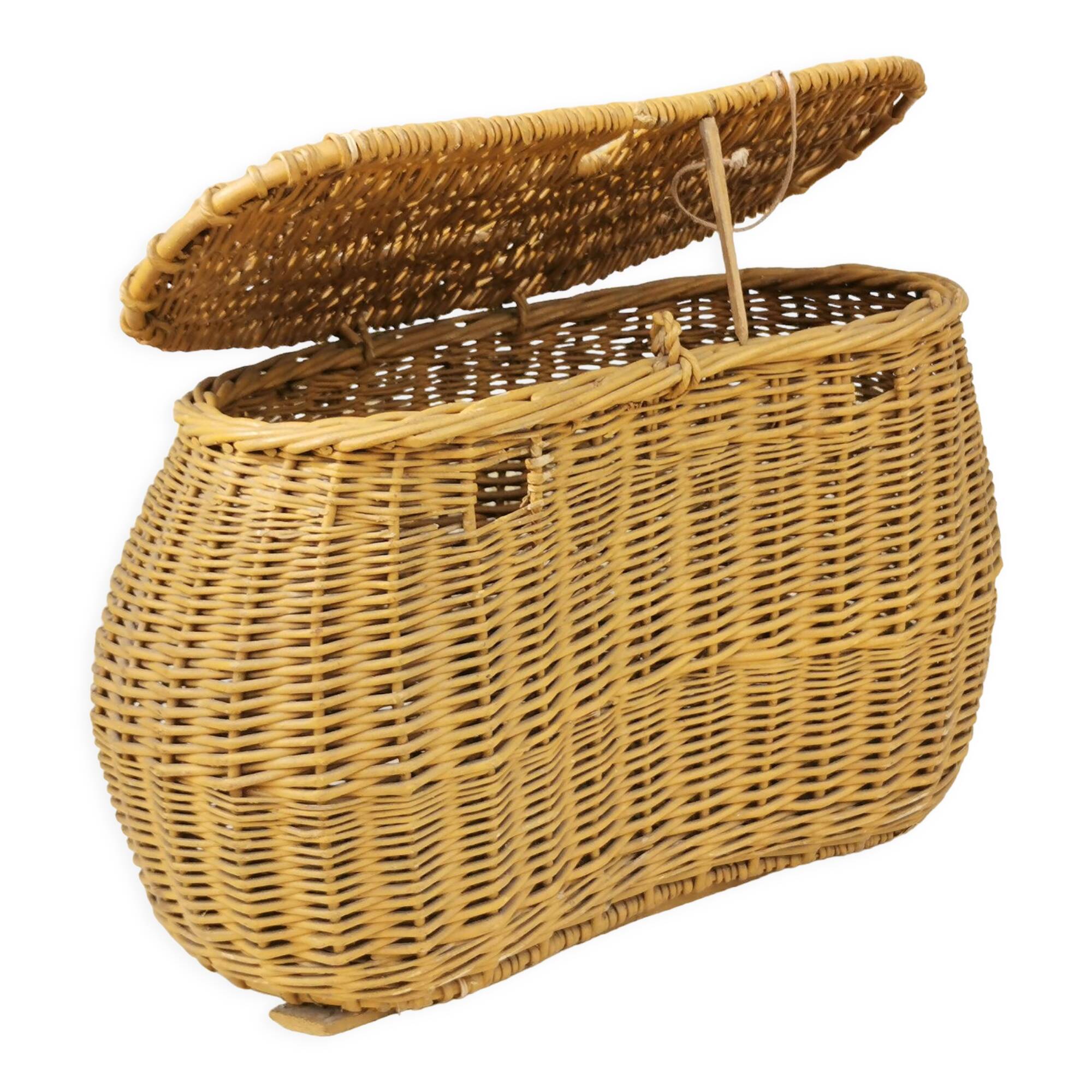 Panier vintage en rotin pour velo