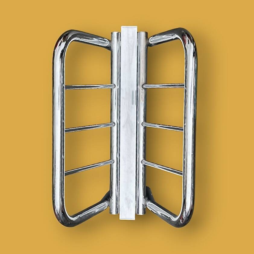 Vintage chrome-plated metal magazine rack – 1970s