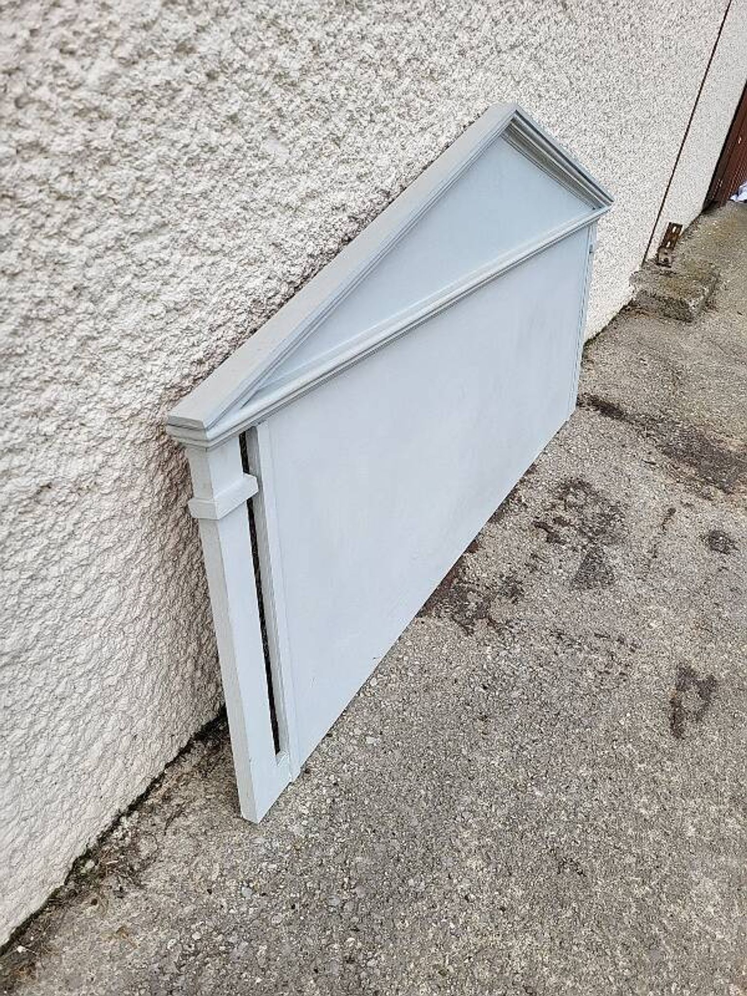 HEADBOARD IN WOOD PAINTED GREY, RECENT HANDMADE MANUFACTURE